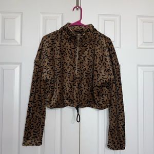 Leopard crop hoodie